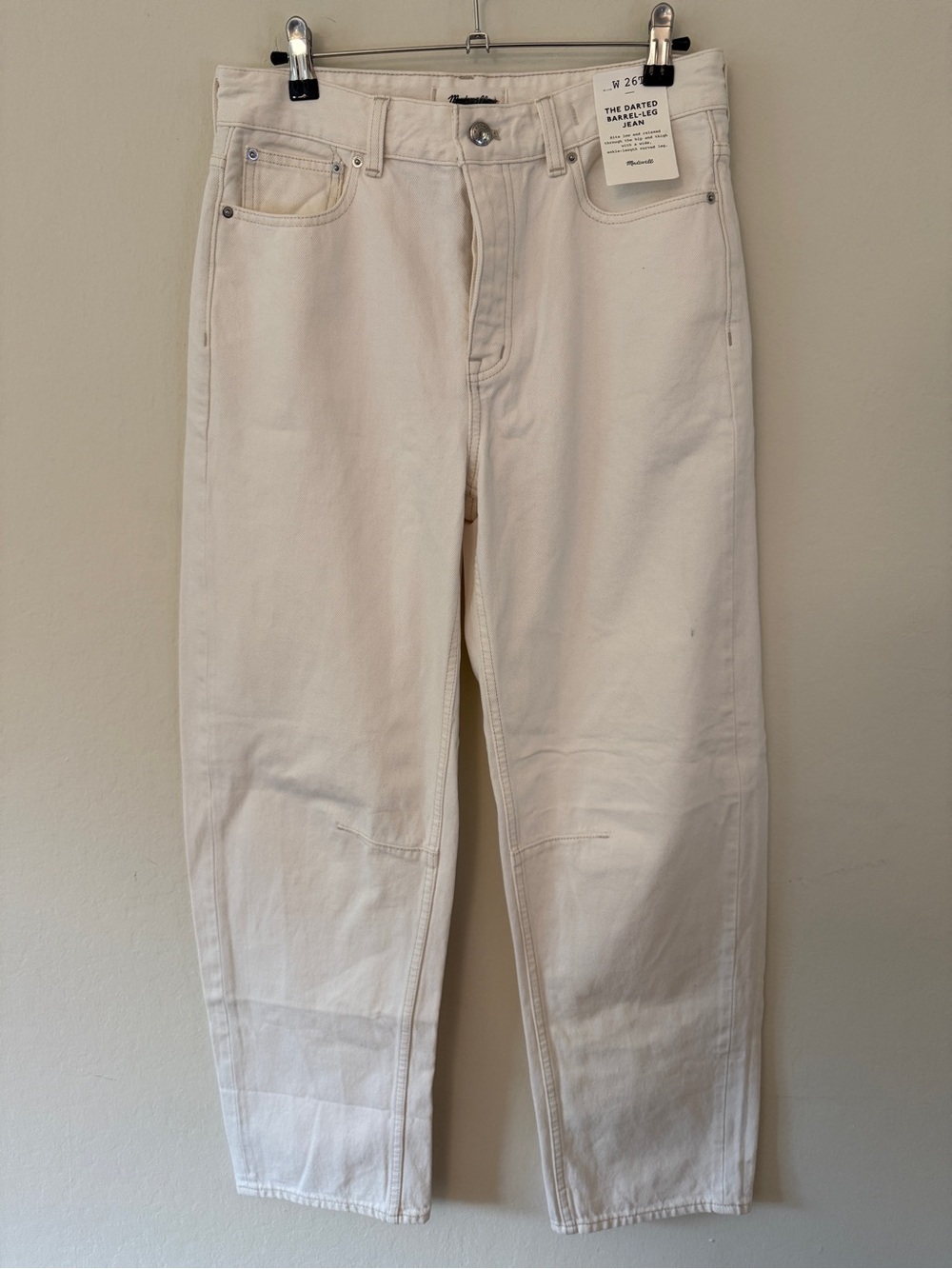 Madewell The Tall Darted Barrel-Leg Jean Vintage Canvas Size 26 Tall NWT NU342